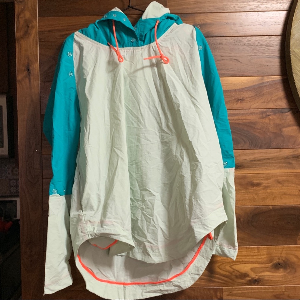 Blue and pink windbreaker/rain coat